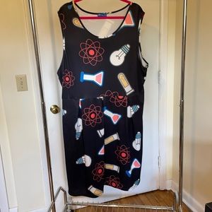 Science print skater dress